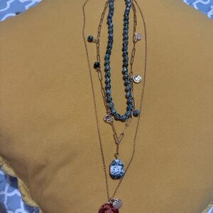 Everest - Park Lane Gold and Jade Multi-Strand Necklace